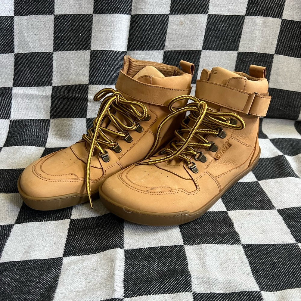 Crave Glasgow 2.0 Cognac Tan High-Top Sneakers with Velcro Strap
